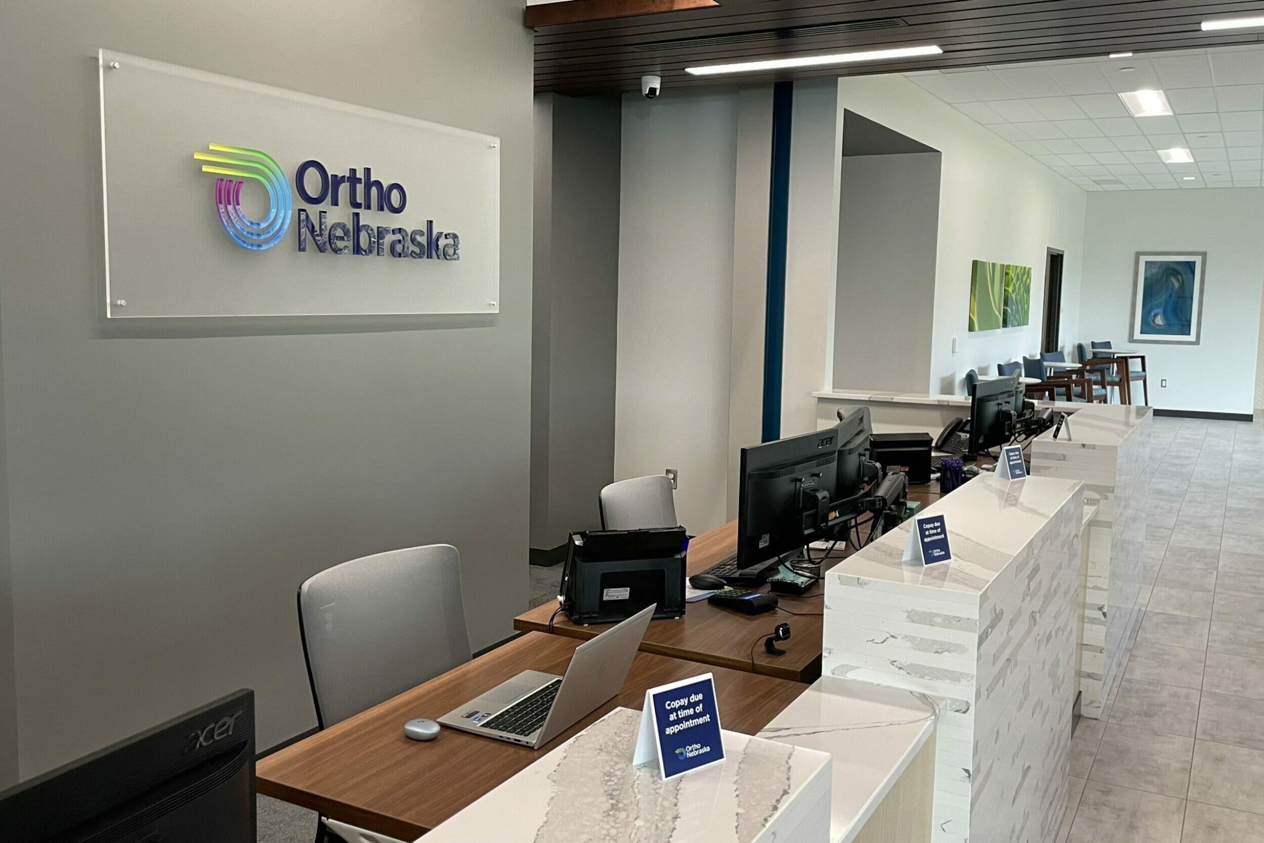Check in desks/lobby OrthoNebraska orthopedic medical office building