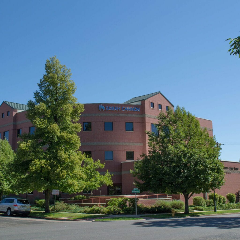 Exterior front entrance of Rocky Mountain Cancer Center