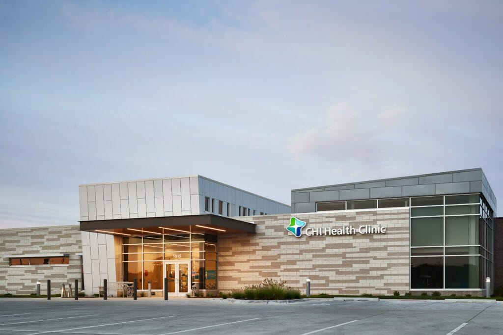 Exterior view of the finalist location, CHI Health Clinic Millard