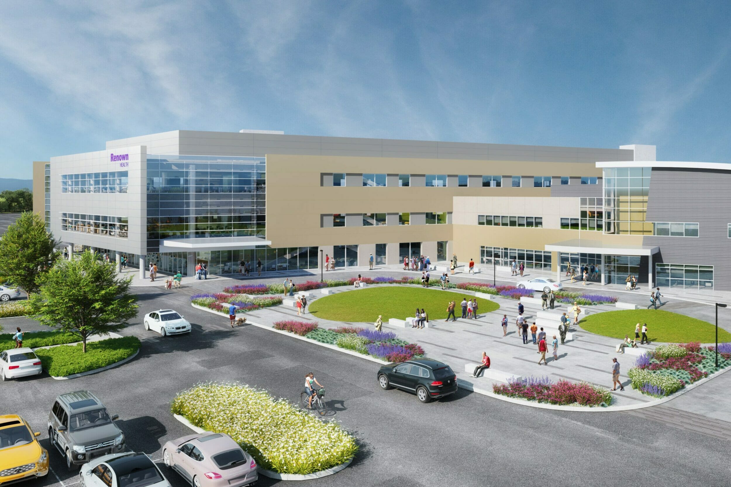 Renown South Meadows Medical Center exterior rendering of building